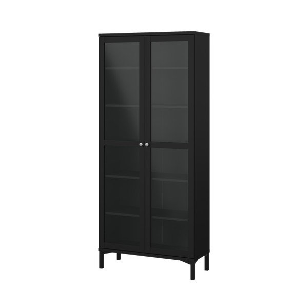 Vitrină neagră 89x203 cm Roma – Tvilum-image-2