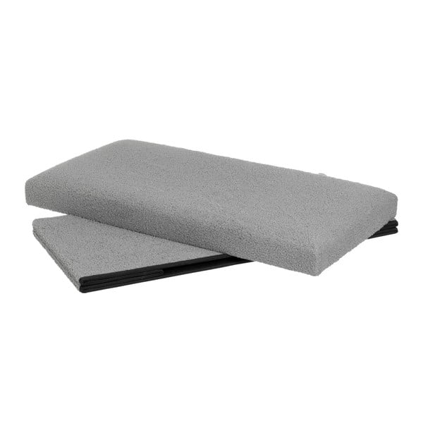 Taburet gri cu tapițerie din țesătură bouclé Folding – Casa Selección-image-2