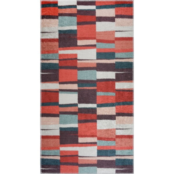 Covor roșu lavabil 80x150 cm Blocks of Fun – Vitaus