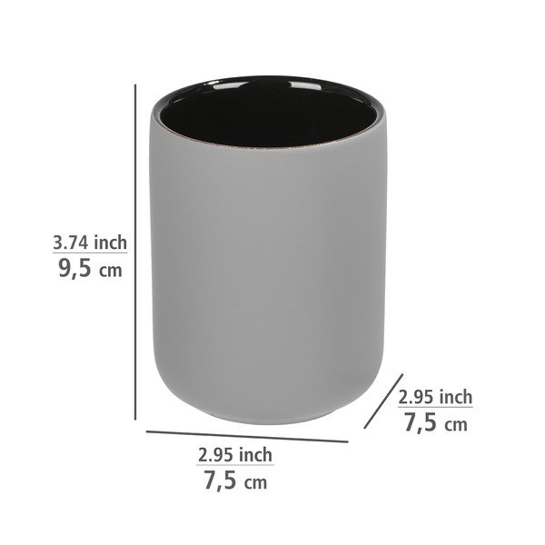 Suport din ceramică pentru periuțe de dinți Wenko Avellino, gri-image-3