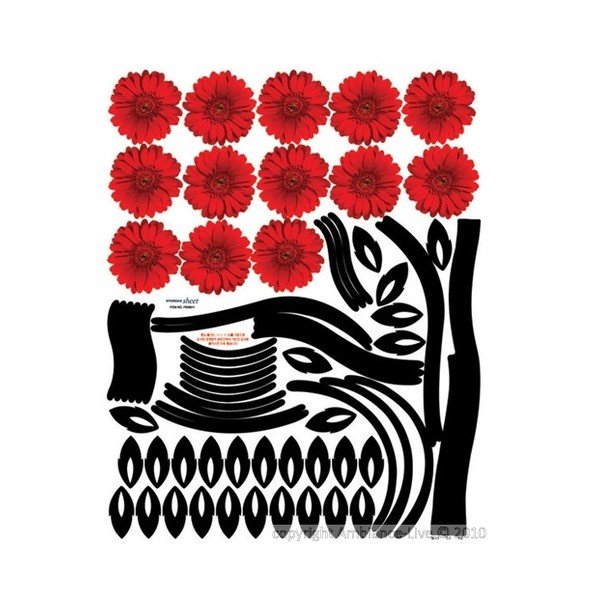 Autocolant Fanastick Red Gerbera Tree-image-2