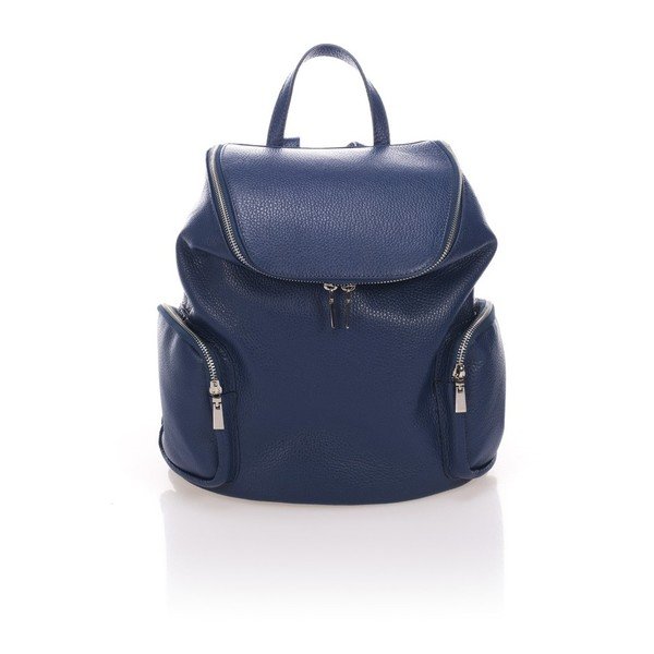 Rucsac din piele Lisa Minardi Mardi, albastru-image-1