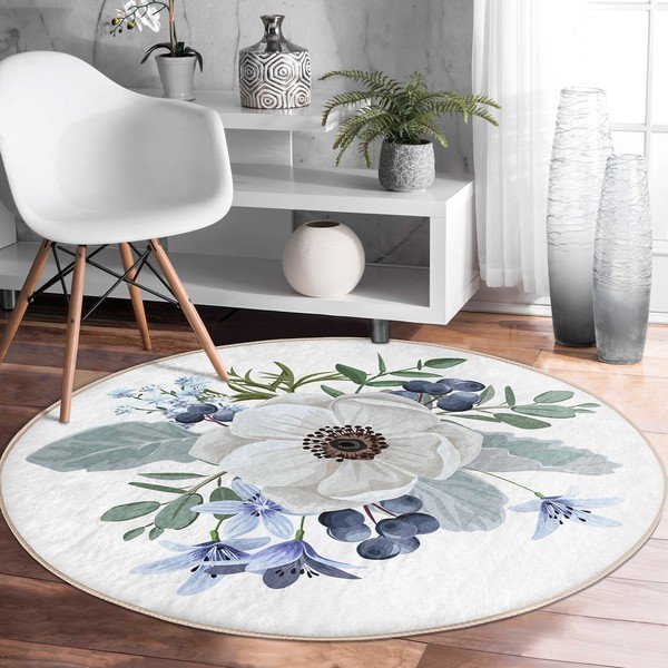 Covor rotund  lavabil adecvat și  pentru aspiratoare robot   ø 120 cm Comfort – Mila Home-image-3