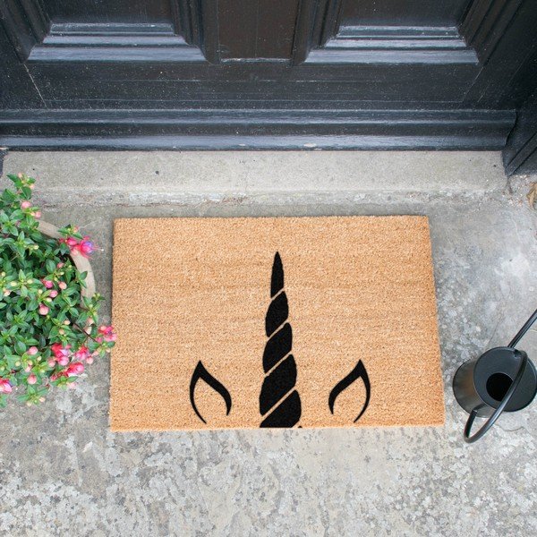 Covoraș intrare din fibre de cocos Artsy Doormats Unicorn Horn, 40 x 60 cm-image-1