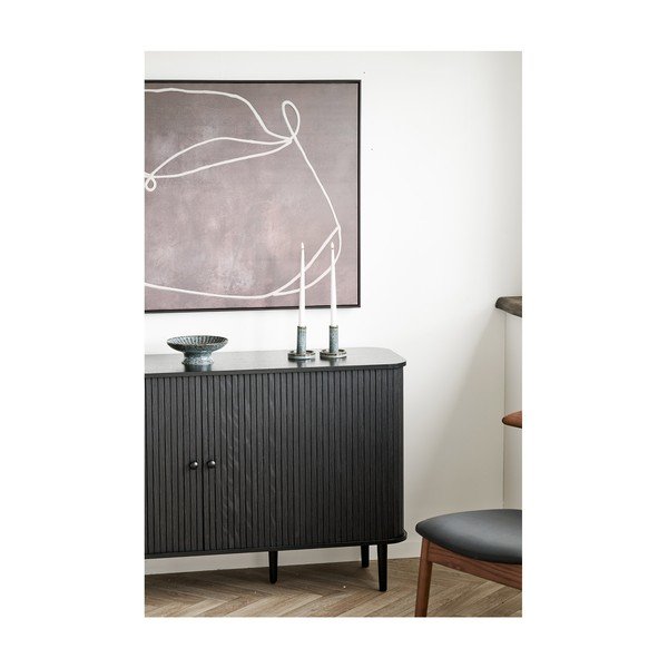 Comodă neagră din lemn de pin 140x79x40 cm Nikko – House Nordic-image-2