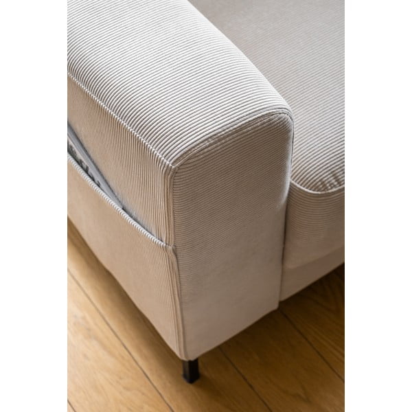 Fotoliu bej cu tapițerie din catifea reiată Lofty Lilly – Miuform-image-4