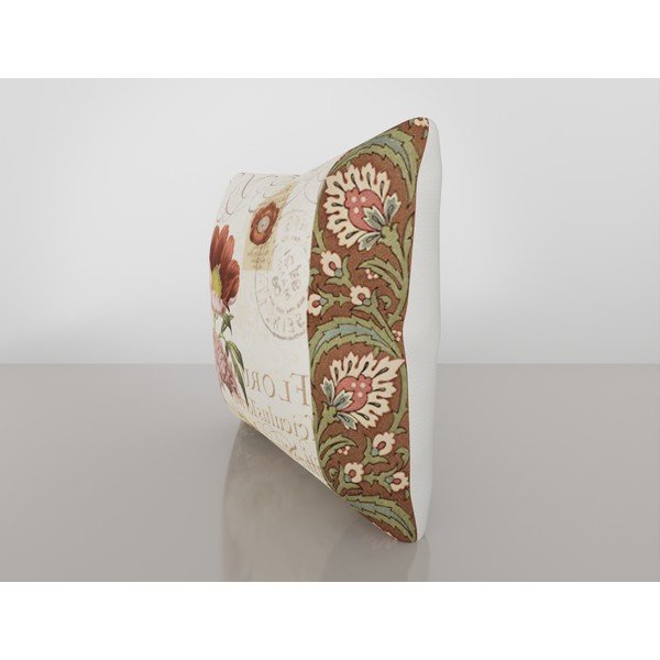 Față de pernă cu amestec din bumbac Vitaus Maseto Flowers Rusto Dos, 43 x 43 cm-image-2