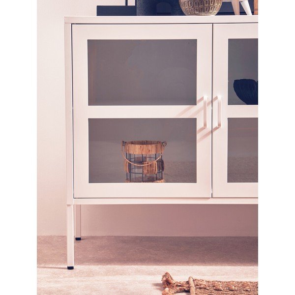Vitrină albă din oțel 140x80x45 cm Acier – Premier Housewares-image-3