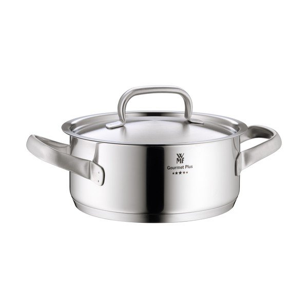 Oală din oțel inoxidabil cu capac WMF Cromargan® Gourmet Plus III, ⌀ 24 cm