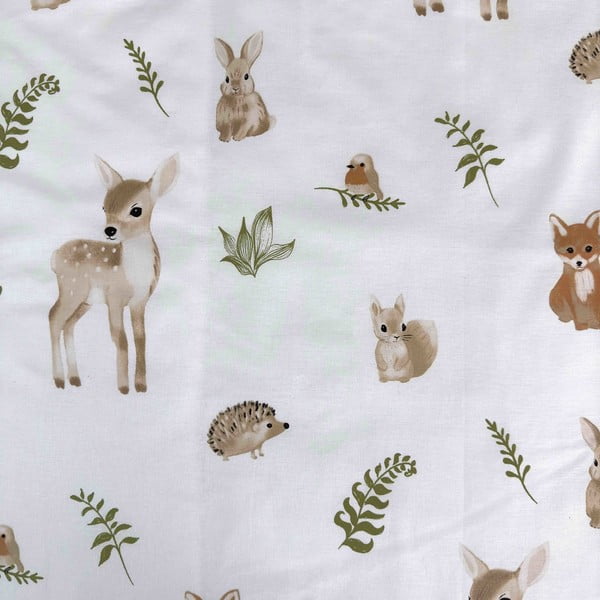 Lenjerie de pat pentru copii albă-maro din bumbac pentru pătuț 100x135 cm Forest Animals – Jerry Fabrics-image-3
