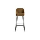 Scaun de bar galben muștar din catifea (înălțime șezut 79 cm) Vogue – WOOOD