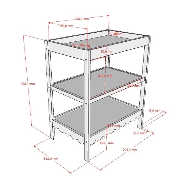 Masă de înfășat bej cu masă de schimbat Swingo – Vipack-image-2