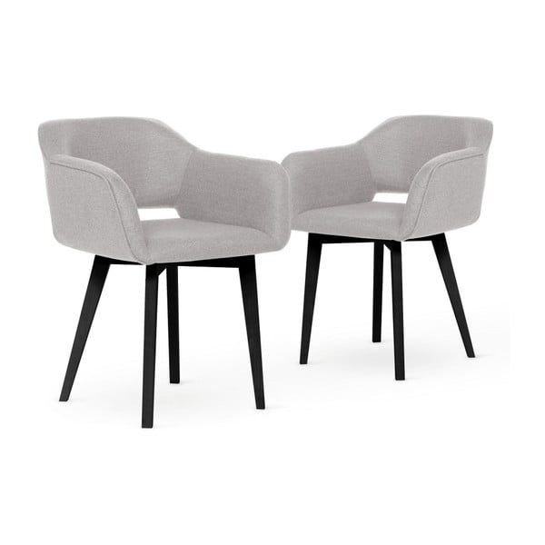 Set 2 scaune cu picioare negre My Pop Design Oldenburger, gri