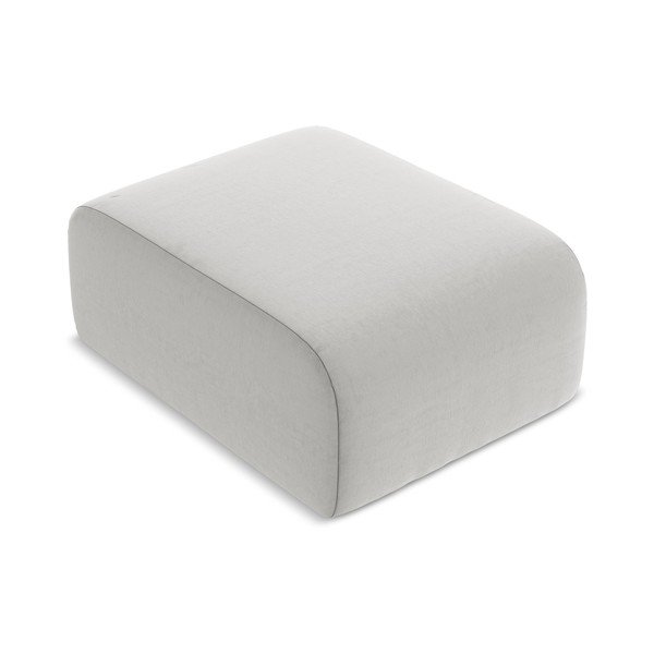 Taburet gri deschis cu tapițerie din catifea Lani – Makamii-image-1