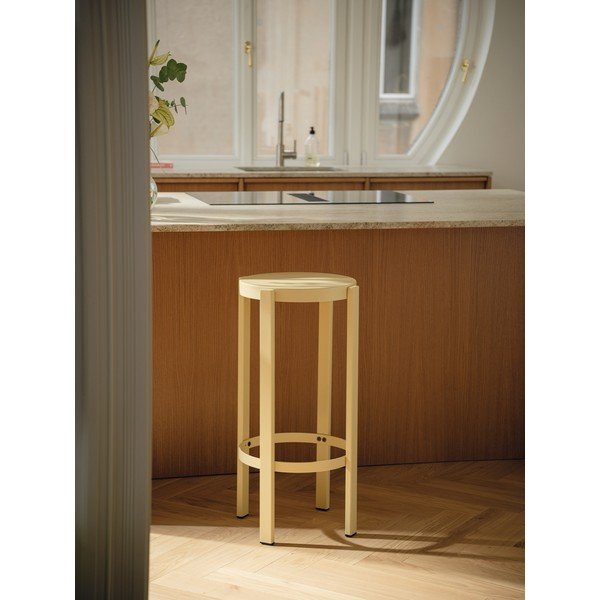 Scaun de bar roșu din oțel (înălțime șezut 75 cm) Doon – noo.ma-image-3