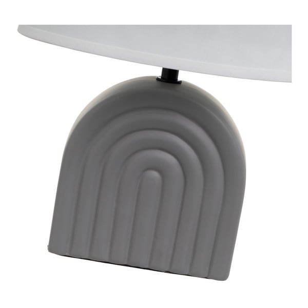 Veioză albă/gri din ceramică cu abajur textil (înălțime 31 cm) – Casa Selección-image-3