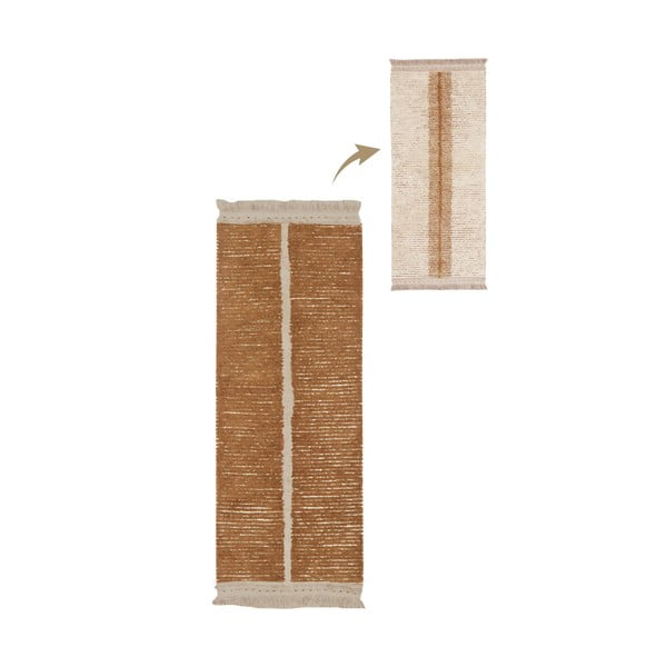 Covor tip traversă cărămiziu/bej din bumbac 80x230 cm Duetto Toffee – Lorena Canals