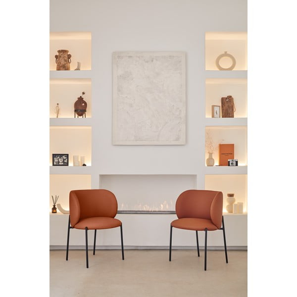 Set de scaune de sufragerie portocaliu 2 buc. tapițat Mogi – Teulat-image-2