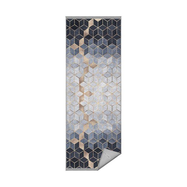 Covor albastru-gri de tip traversă 80x200 cm – Mila Home