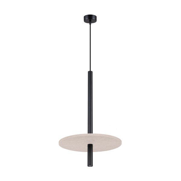 Lustră neagră/bej din metal ø 30 cm Rilu – Sollux
