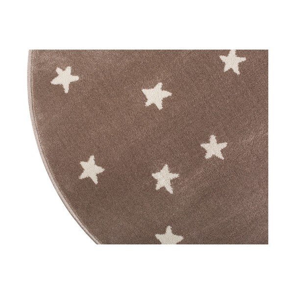 Covor rotund KICOTI Stars, ø 80 cm, maro-alb-image-3