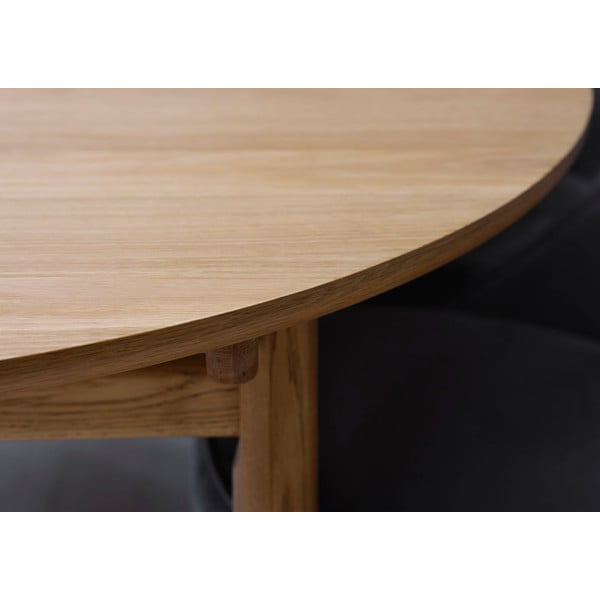 Masă de dining rotundă extensibilă cu aspect de lemn de stejar ø 120 cm Carno – Unique Furniture-image-4