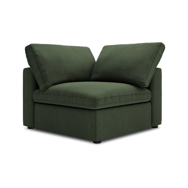 Modul reversibil de colț cu tapițerie din catifea pentru canapea Windsor & Co Sofas Galaxy, verde închis