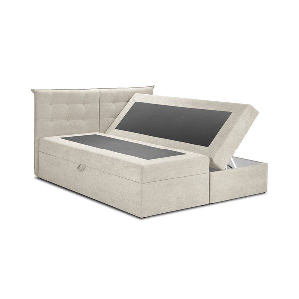 Pat boxspring 160x200 cm bej cu spațiu de depozitare Echaveria – Mazzini Beds-image-2