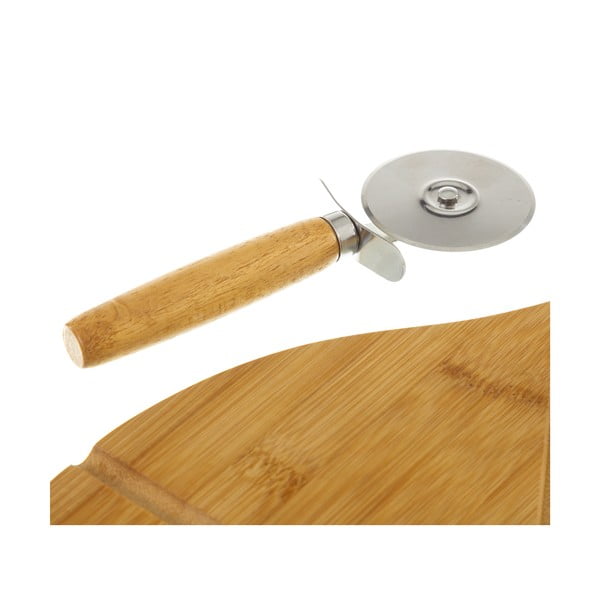 Set tocător din bambus și cuțit pentru pizza Casa Selección Cutter-image-2