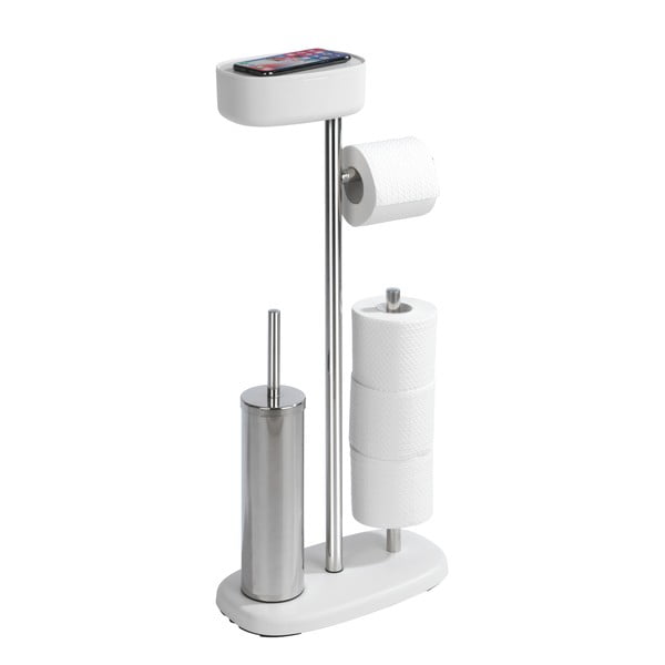 Suport pentru hârtie igienică alb/argintiu din oțel inoxidabil Rivazza – Wenko-image-4