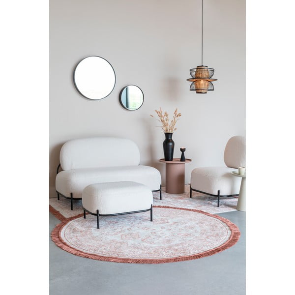 Canapea crem cu tapițerie din țesătură bouclé 125 cm Polly – White Label-image-3