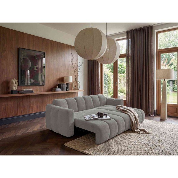 Colțar gri extensibil cu tapițerie din chenille (cu colț pe partea dreaptă) Michell – Miuform-image-3