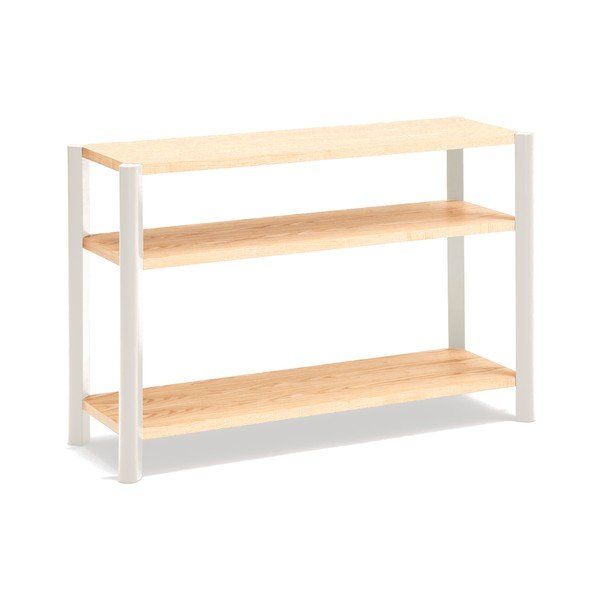 Etajeră crem/în culoare naturală deschisă cu aspect de lemn de stejar 126x84x43 cm Bona – Teulat-image-2