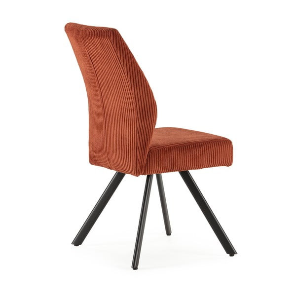 Scaune de dining portocalii 2 buc. din catifea reiată Anibal – Marckeric-image-4