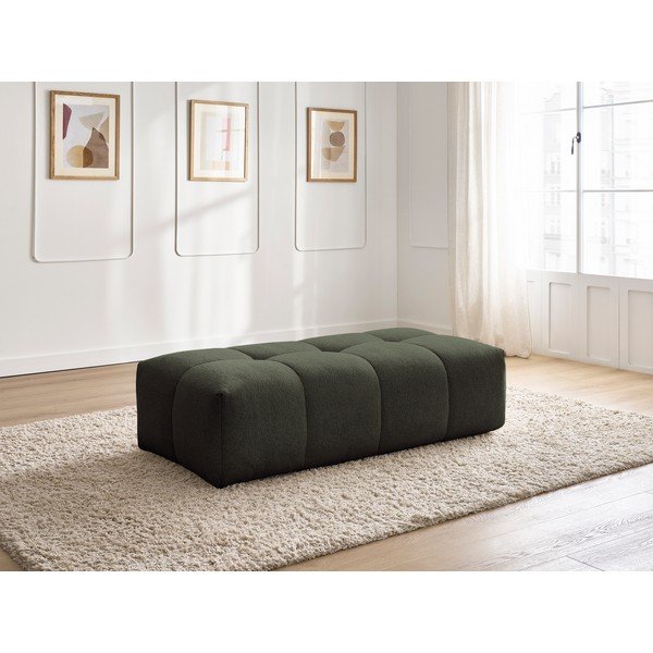 Taburet verde cu tapițerie din chenille Everest – Bobochic Paris-image-1