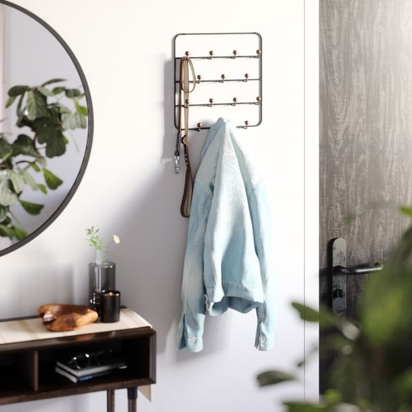 Cuier de ușă negru/în culoare naturală din metal 36 cm Estique – Umbra-image-1