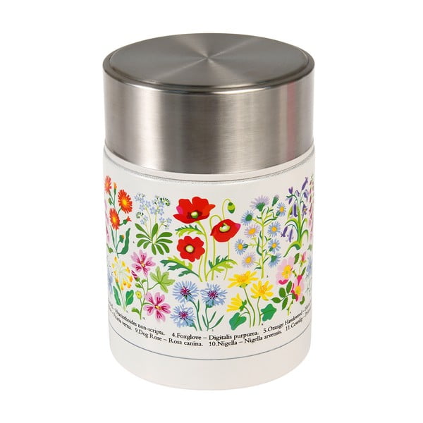 Termos crem-argintiu pentru mâncare, pentru copii 450 ml Wild Flowers – Rex London