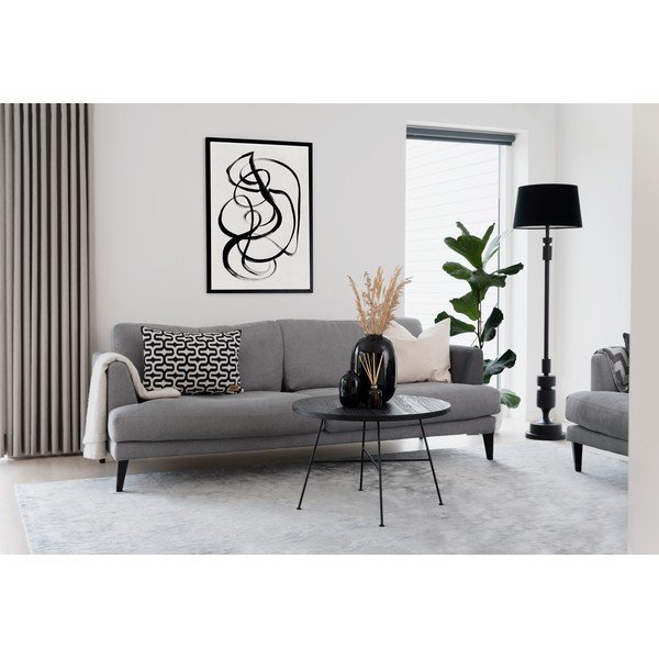 Măsuță de cafea cu blat din lemn de pin Rowico Grafton, ø 70 cm, negru-image-2