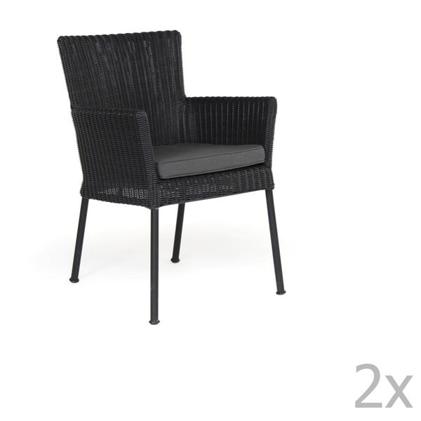 Set 2 scaune pentru grădină Brafab Somerset, negru