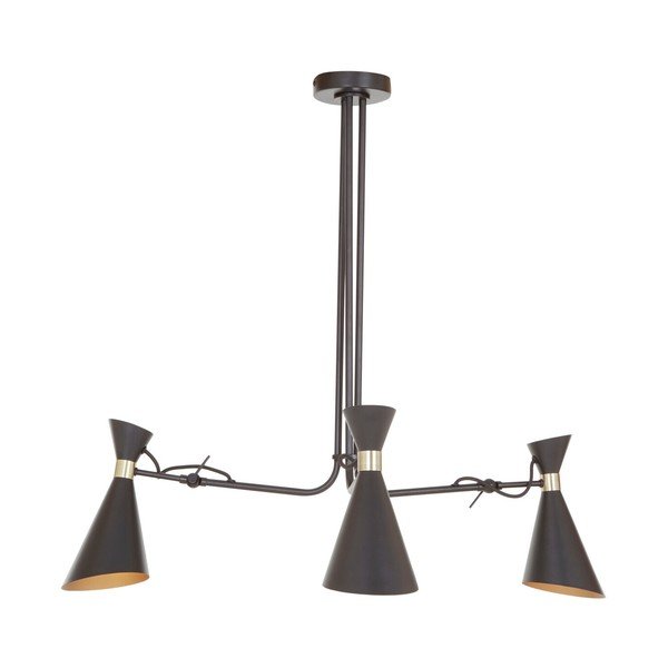 Lustră neagră/aurie din metal cu abajur din metal Linox – Premier Housewares