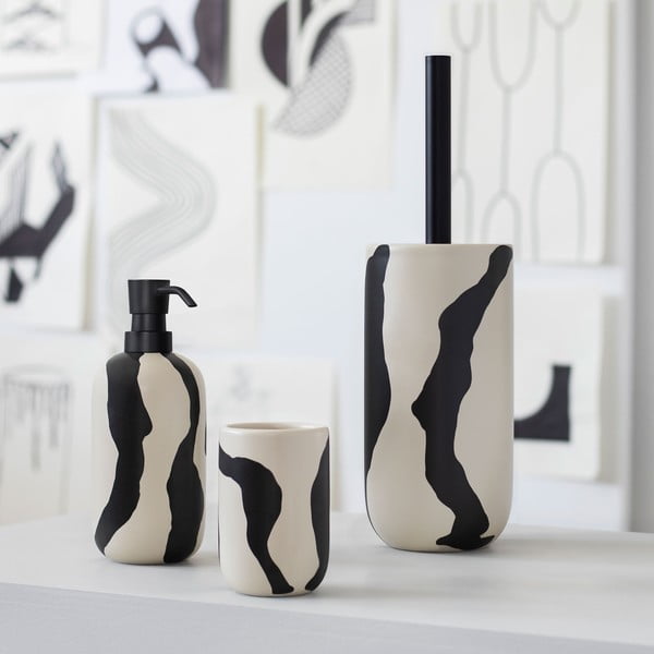 Suport pentru periuța de dinți negru-alb din ceramică Icon – Mette Ditmer Denmark-image-1