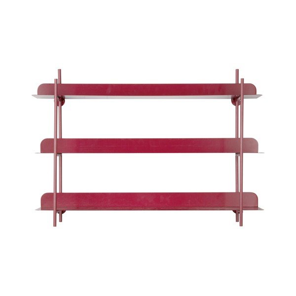 Raft burgundy etajat din metal 60 cm Riqueza Tres – PT LIVING-image-2