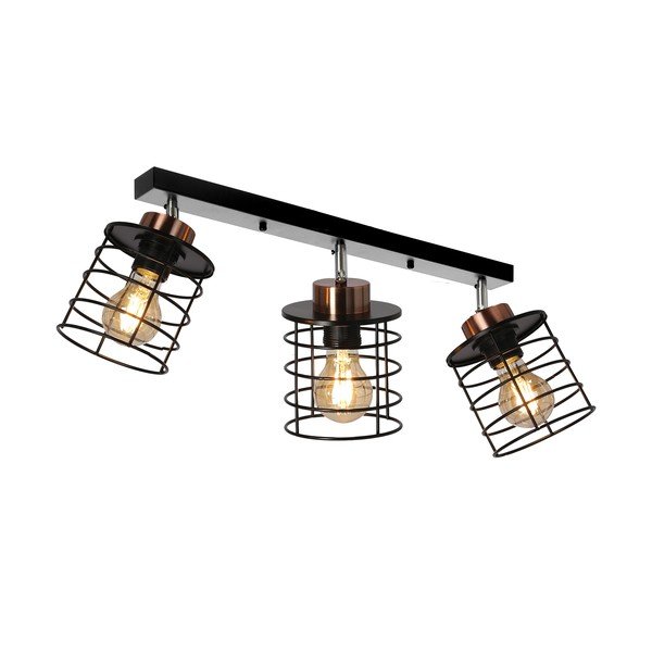 Plafonieră neagră din metal 12x56 cm Glob – Candellux Lighting