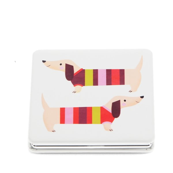 Oglindă cosmetică de mărire 7x7 cm Sausage Dog – Rex London