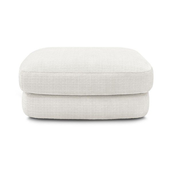 Taburet alb cu tapițerie din chenille Leonore – Bobochic Paris-image-3