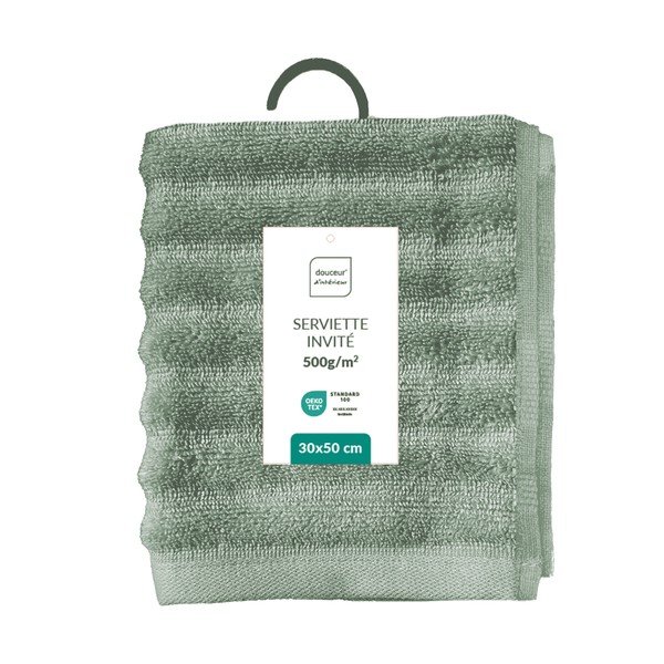 Prosop verde din bumbac din frotir 30x50 cm Maya – douceur d'intérieur-image-4