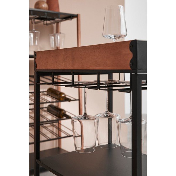 Dulap vinotecă negru din metal număr de sticle 15, 48,5x84,5x34 cm Isaac – Yes Everyday-image-1