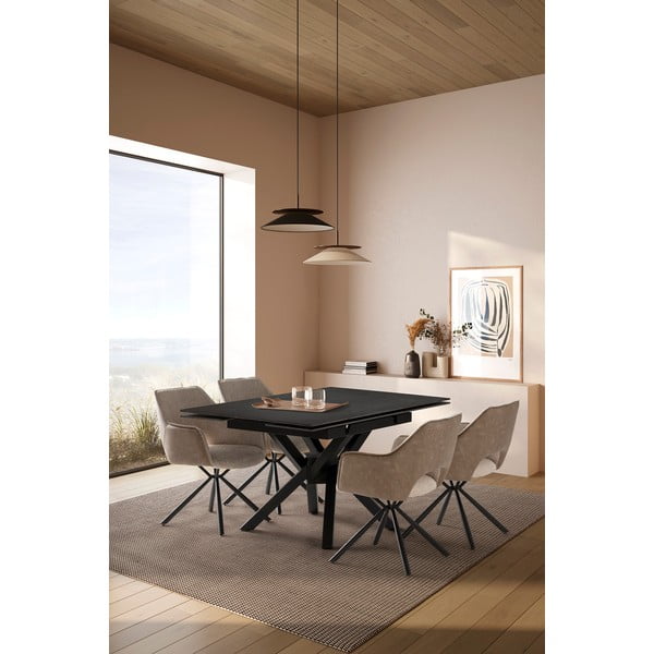 Masă de dining extensibilă cu blat din piatră cu blat suplimentar 90x150 cm Arlene – Marckeric-image-1