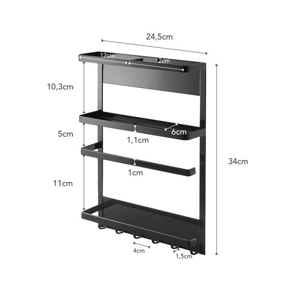 Suport de bucătărie magnetic Yamazaki Tower, negru-image-3