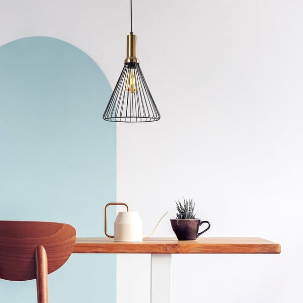 Lustră neagră cu abajur din metal ø 24 cm Dear – Opviq lights-image-1